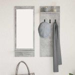 vidaXL Răcător de paltoane montat pe perete Gri beton 70 x 10 x 90 cm vidaXL Răcător de paltoane montat pe perete Gri beton 70 x 10 x 90 cm