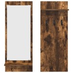 vidaXL Răcător de paltoane montat pe perete cu raft Stejar afumat