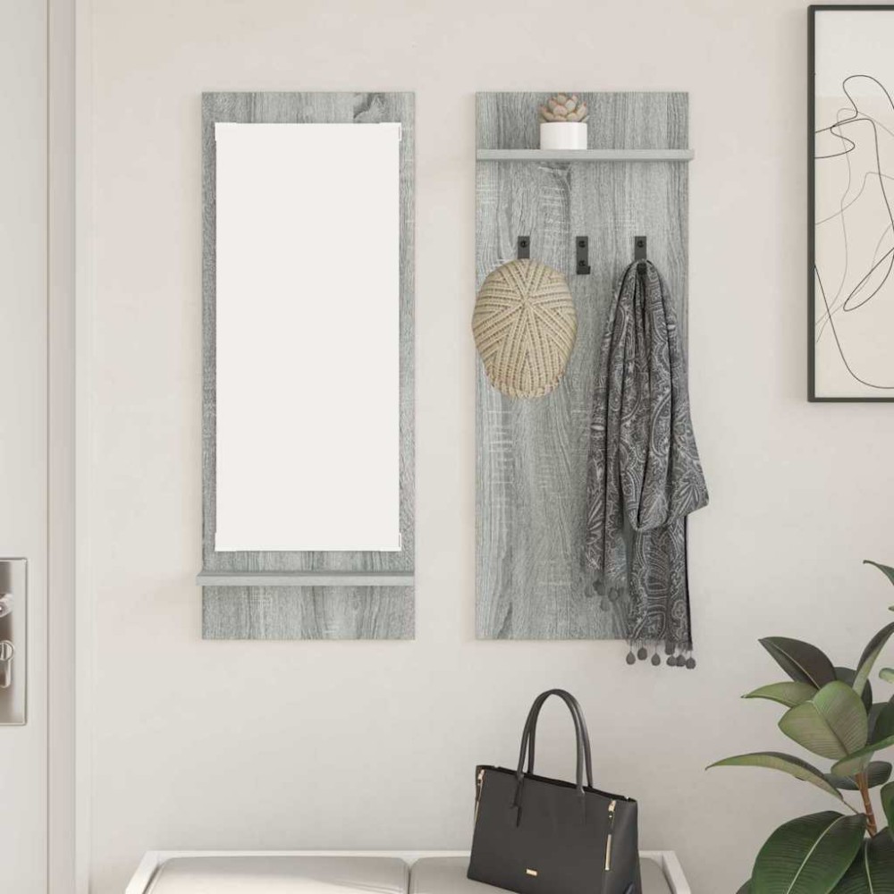 vidaXL Răcător de paltoane montat pe perete sonoma gri 70 x 10 x 90 cm