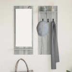 vidaXL Răcător de paltoane montat pe perete sonoma gri 70 x 10 x 90 cm vidaXL Răcător de paltoane montat pe perete sonoma gri 70 x 10 x 90 cm