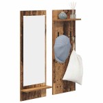 vidaXL Răcător de paltoane montat pe perete Lemn vechi 70 x 10 x 90 cm vidaXL Răcător de paltoane montat pe perete Lemn vechi 70 x 10 x 90 cm