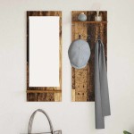 vidaXL Răcător de paltoane montat pe perete Lemn vechi 70 x 10 x 90 cm vidaXL Răcător de paltoane montat pe perete Lemn vechi 70 x 10 x 90 cm