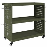 vidaXL Cărucior pentru unelte cu raft cu roata Olivengrønn 75 x 35 x 73 cm vidaXL Cărucior pentru unelte cu raft cu roata Olivengrønn 75 x 35 x 73 cm