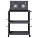 vidaXL Cărucior pentru unelte cu raft cu roata cu depozitare Manual Antracit 65 x 35 x 111 cm