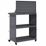 vidaXL Cărucior pentru unelte cu raft cu roata cu depozitare Manual Antracit 65 x 35 x 111 cm