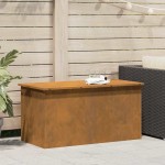 vidaXL Cutie de depozitare exterioară Ruginit 100 x 50,5 x 50 cm Oțel