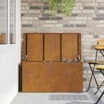 vidaXL Cutie de depozitare exterioară Ruginit 100 x 50,5 x 50 cm Oțel