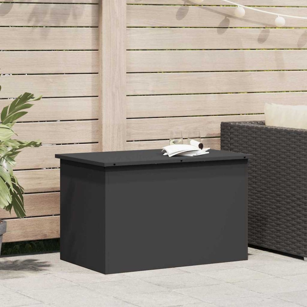 vidaXL Cutie de depozitare exterioară Negru 80 x 50.5 x 50 cm