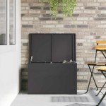 vidaXL Cutie de depozitare exterioară Negru 80 x 50.5 x 50 cm vidaXL Cutie de depozitare exterioară Negru 80 x 50.5 x 50 cm