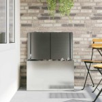 vidaXL Cutie de depozitare exterioară Argintiu 80 x 50,5 x 50 cm Oțel