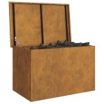 vidaXL Cutie de depozitare exterioară Ruginit 80 x 50,5 x 50 cm Oțel