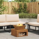 vidaXL Cuptor de foc Ruginit 50 x 50 x 40 cm