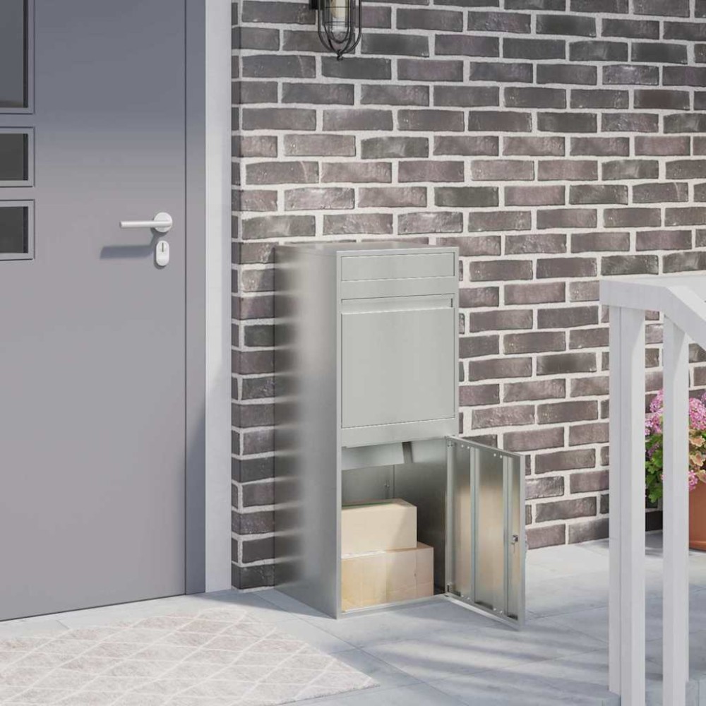 vidaXL Cutie pentru colet Negru 41 x 38 x 103 cm Oțel galvanizat