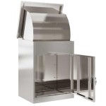 vidaXL Cutie pentru colet Negru 47.5 x 38 x 59 cm Oţel inoxidabil