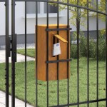 vidaXL cutie poștală cu depozitare cu ușă Ruginit 30 x 20 x 55 cm