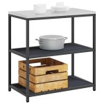 vidaXL Raft de depozitare pentru bucătărie Antracit 60 x 50 x 92 cm