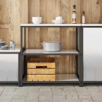 vidaXL Raft de depozitare pentru bucătărie Argintiu 60 x 50 x 92 cm