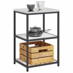 vidaXL Raft de depozitare pentru bucătărie Alb 60 x 50 x 92 cm Oţel
