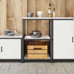 vidaXL Raft de depozitare pentru bucătărie Alb 60 x 50 x 92 cm Oţel