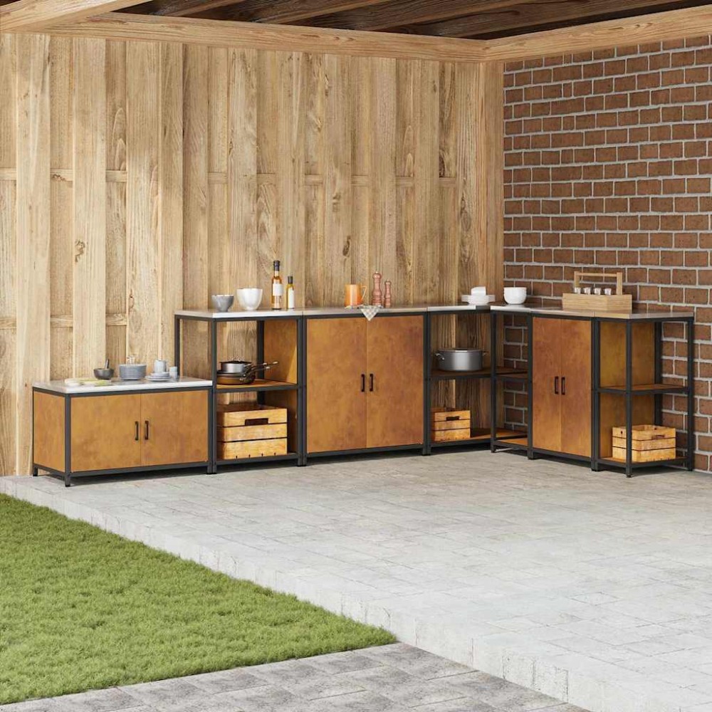 vidaXL Raft de depozitare pentru bucătărie Ruginit 60 x 50 x 92 cm
