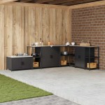vidaXL Raft de depozitare pentru bucătărie Negru 60 x 50 x 92 cm Oţel