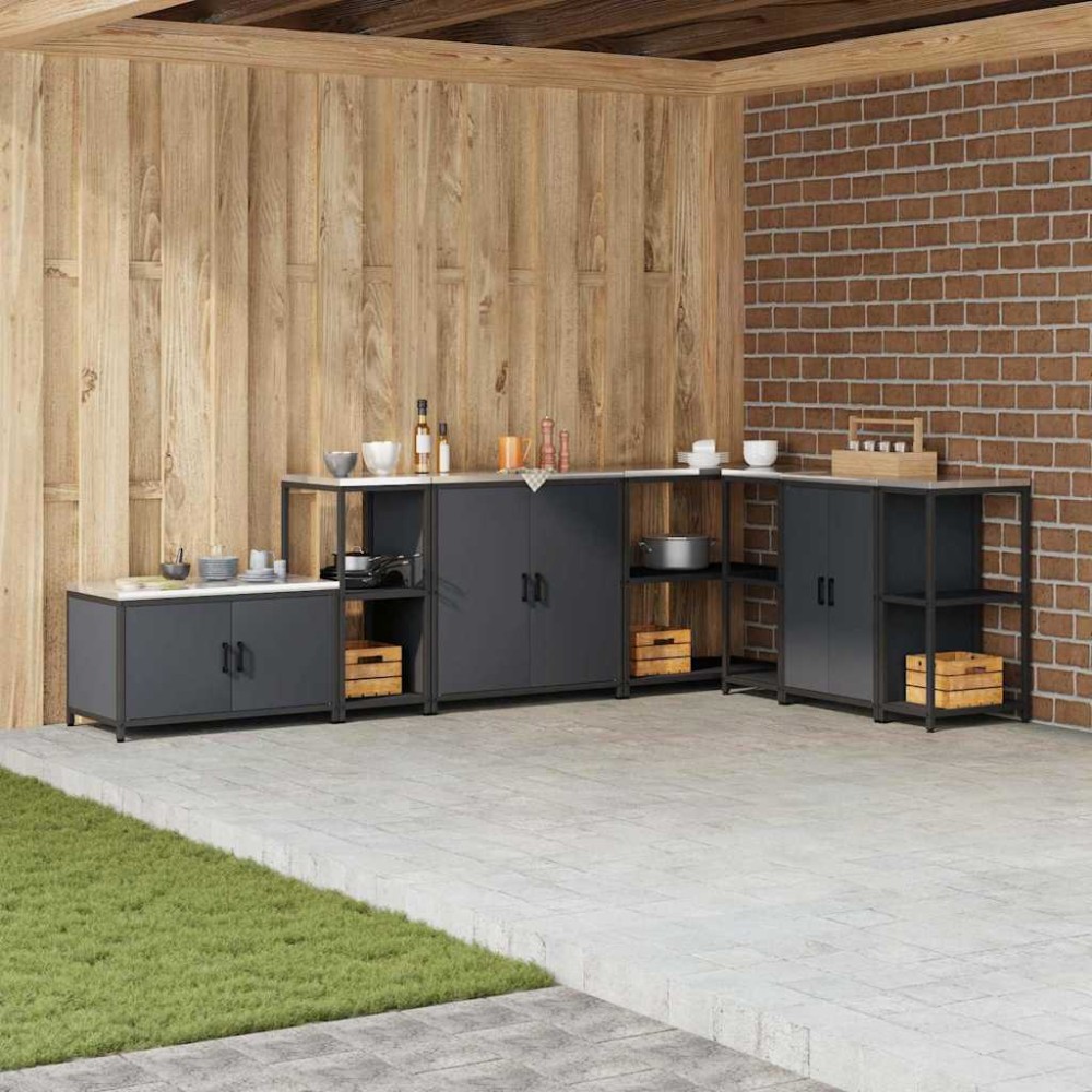 vidaXL Raft de depozitare pentru bucătărie Antracit 60 x 50 x 92 cm