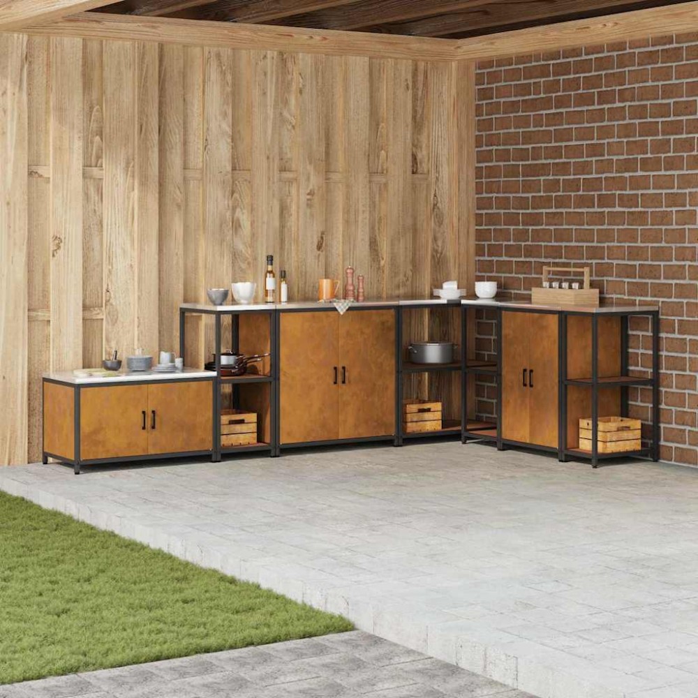 vidaXL Raft de depozitare pentru bucătărie Ruginit 60 x 50 x 92 cm