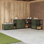 vidaXL Raft de depozitare pentru bucătărie Verde oliv 60 x 50 x 92 cm