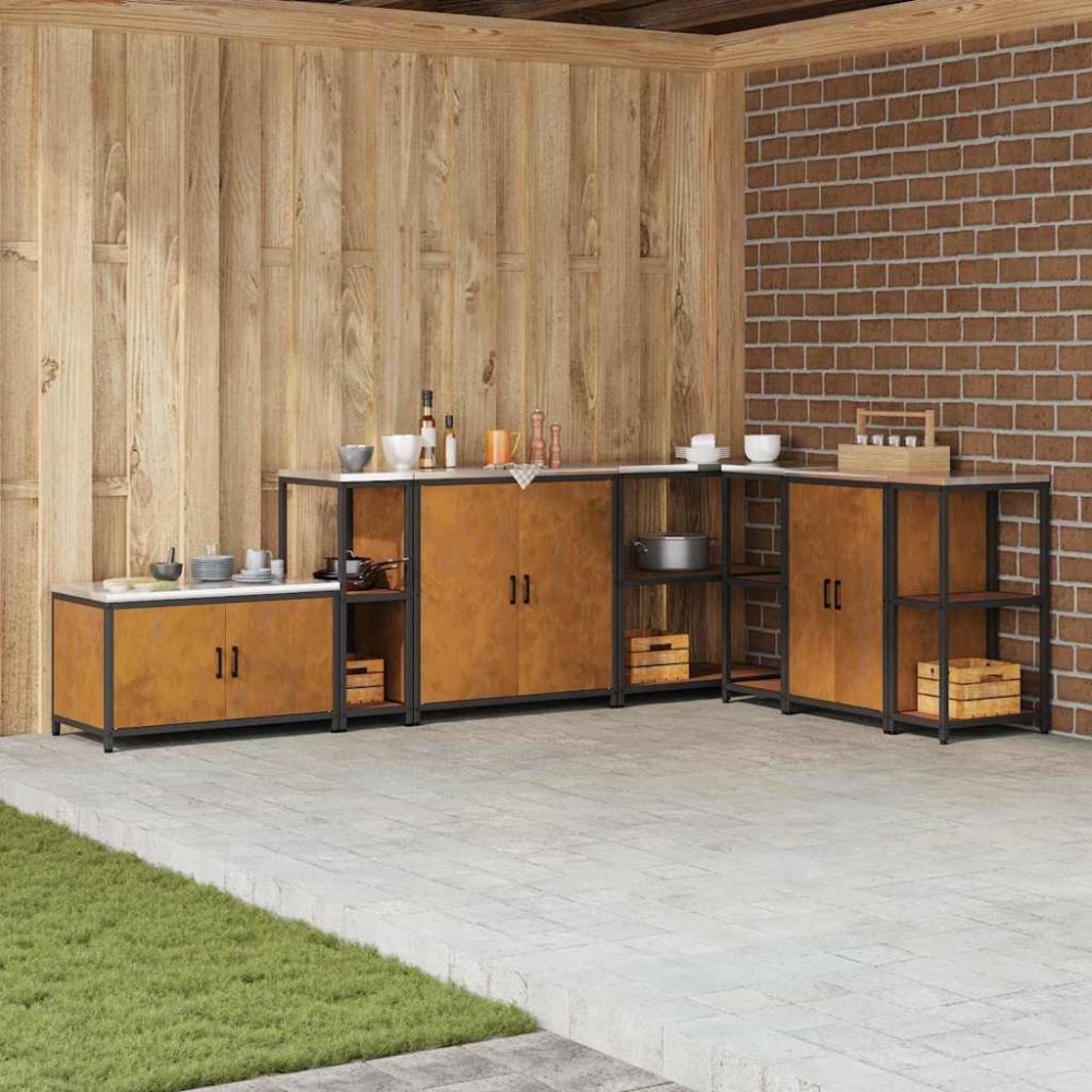 vidaXL Raft de depozitare pentru bucătărie Ruginit 60 x 50 x 92 cm