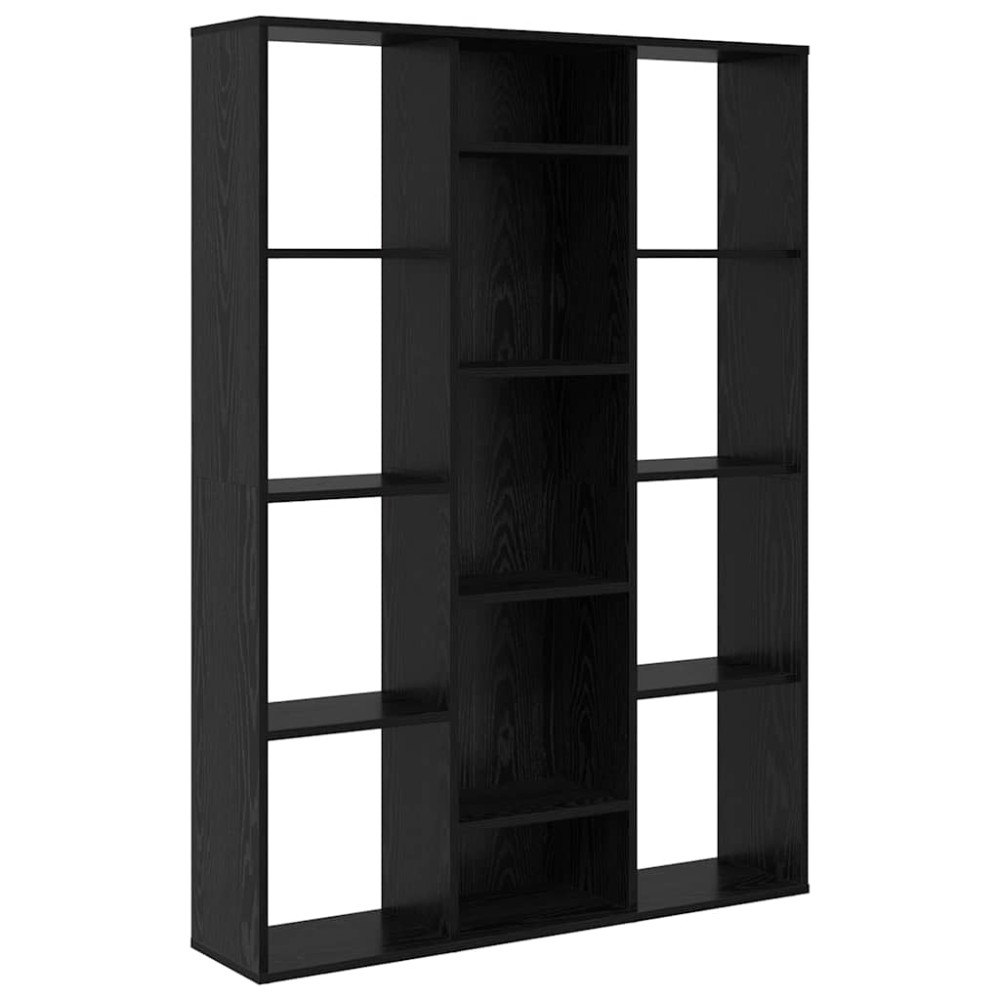 vidaXL Separator de cameră cu raft Stejar negru 100 x 24 x 140 cm