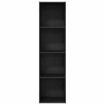 vidaXL Raft pentru cărți Stejar Negru 40 x 30 x 152 cm Lemn compozit