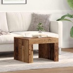 vidaXL Masă de cafea Lemn vechi 50 x 50 x 35 cm Lemn compozit vidaXL Masă de cafea Lemn vechi 50 x 50 x 35 cm Lemn compozit