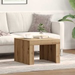 vidaXL Masă de cafea stejar artizanal 50 x 50 x 35 cm Lemn compozit vidaXL Masă de cafea stejar artizanal 50 x 50 x 35 cm Lemn compozit