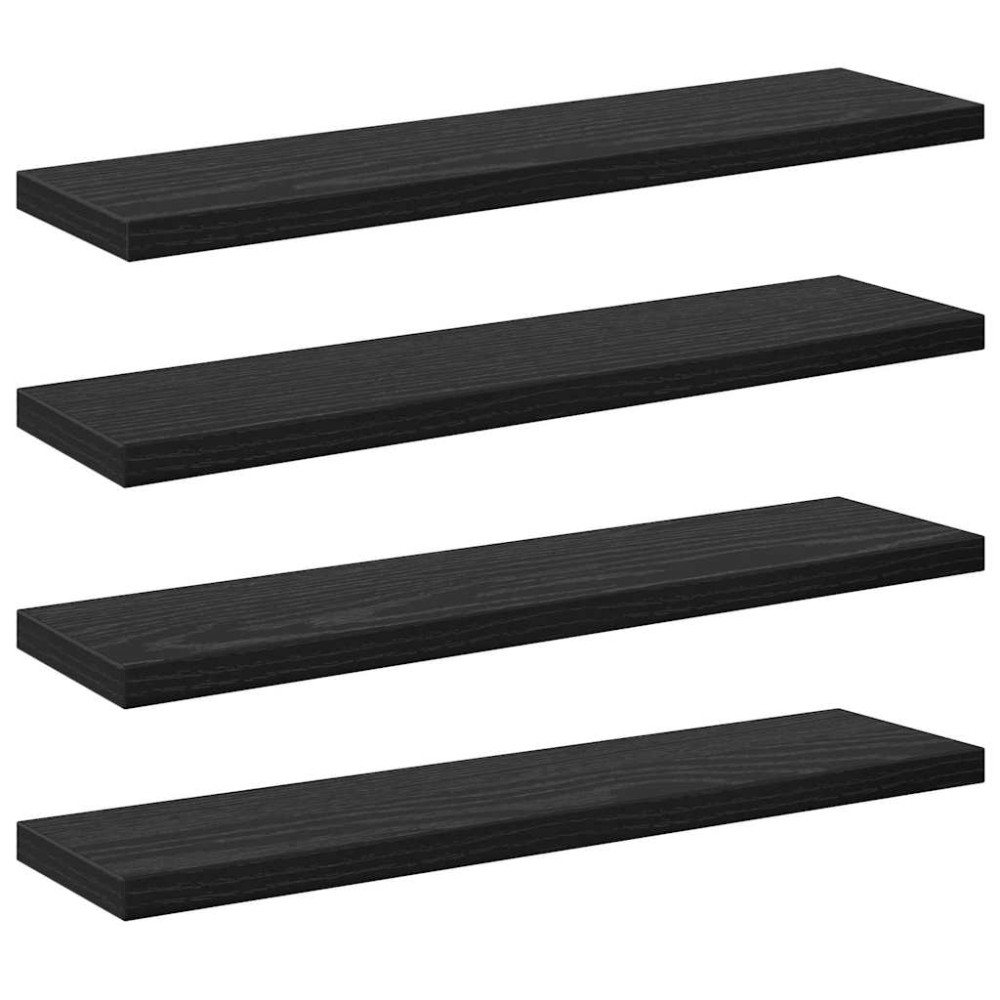 vidaXL Raft pentru cărți 4 pcs Negru 40 x 10 x 1,5 cm Lemn compozit