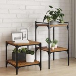 vidaXL Raft pentru cărți 4 pcs Maro 40 x 40 x 1,5 cm Lemn compozit