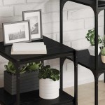 vidaXL Raft pentru cărți 4 pcs Negru 40 x 40 x 1,5 cm Lemn compozit