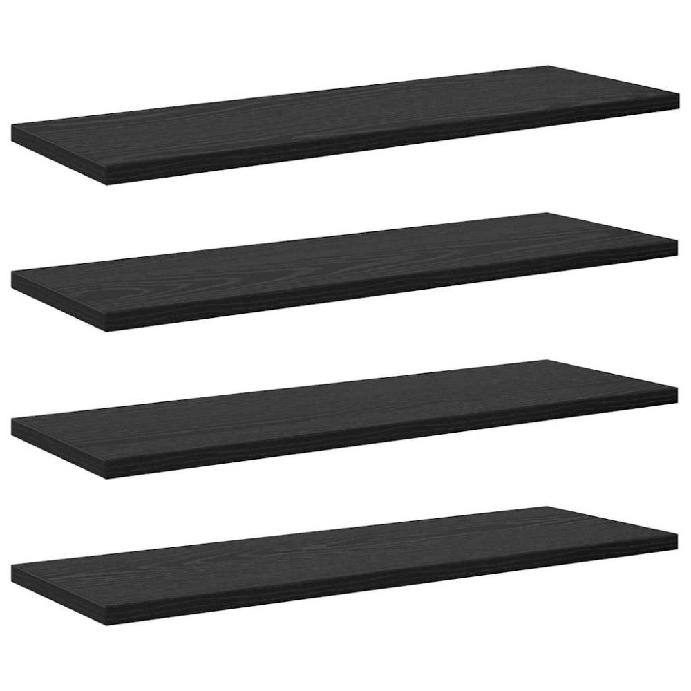 vidaXL Raft pentru cărți 4 pcs Negru 60 x 20 x 1,5 cm Lemn compozit