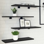 vidaXL Raft pentru cărți 4 pcs Negru 60 x 20 x 1,5 cm Lemn compozit