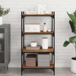 vidaXL Raft pentru cărți 4 pcs Maro 60 x 40 x 1,5 cm Lemn compozit