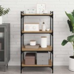 vidaXL Raft pentru cărți 4 pcs Maro 60 x 40 x 1,5 cm Lemn compozit