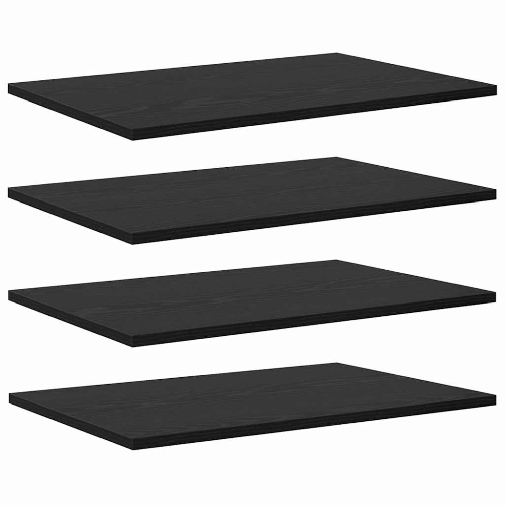 vidaXL Raft pentru cărți 4 pcs Negru 60 x 40 x 1,5 cm Lemn compozit
