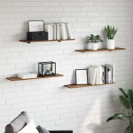 vidaXL Placă Raft pentru Cărți cu raft 4 pcs Maro 100 x 40 x 1.5cm PAL