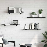 vidaXL Placă Raft pentru Cărți 4 pcs Negru 100 x 40 x 1.5cm PAL