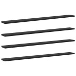 vidaXL Raft pentru cărți 4 pcs Negru 100 x 10 x 1,5 cm Lemn compozit