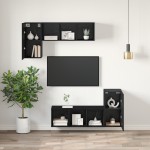 vidaXL Unitate TV cu raft Altele cu depozitare cu ușă Stejar negru Lemn compozit