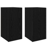 vidaXL Unitate TV cu raft Altele cu depozitare cu ușă 2 pcs Stejar negru Lemn compozit