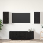 vidaXL Unitate TV cu raft Altele cu depozitare cu ușă 2 pcs Stejar negru Lemn compozit