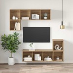 vidaXL Cabinet TV stejar artizanal 37 x 37 x 107 cm Lemn compozit vidaXL Cabinet TV stejar artizanal 37 x 37 x 107 cm Lemn compozit