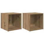 vidaXL Cabinet TV 2 pcs Maro 37 x 35 x 37 cm Lemn compozit vidaXL Cabinet TV 2 pcs Maro 37 x 35 x 37 cm Lemn compozit