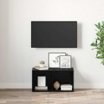 vidaXL Cabinet TV cu depozitare Stejar negru Lemn compozit vidaXL Cabinet TV cu depozitare Stejar negru Lemn compozit